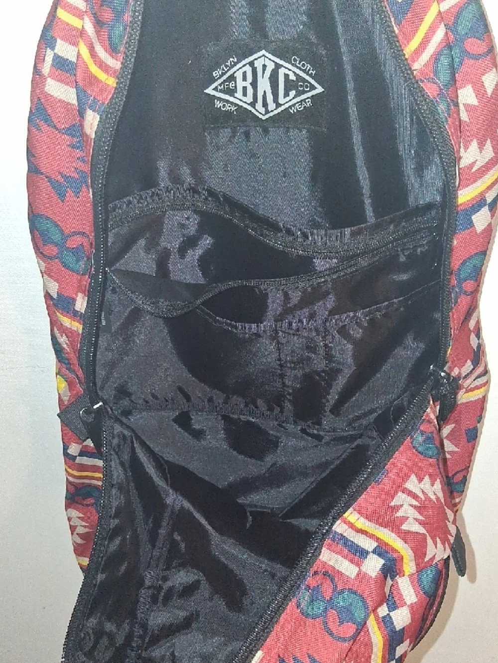 Men's Rust-Red Geometric Pattern Backpack - Unbranded - Picture 7 of 9